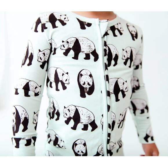 Dreamiere Pandamonium Convertible Footie Bamboo Jammies 2T Mint Green Panda - Picture 2 of 12